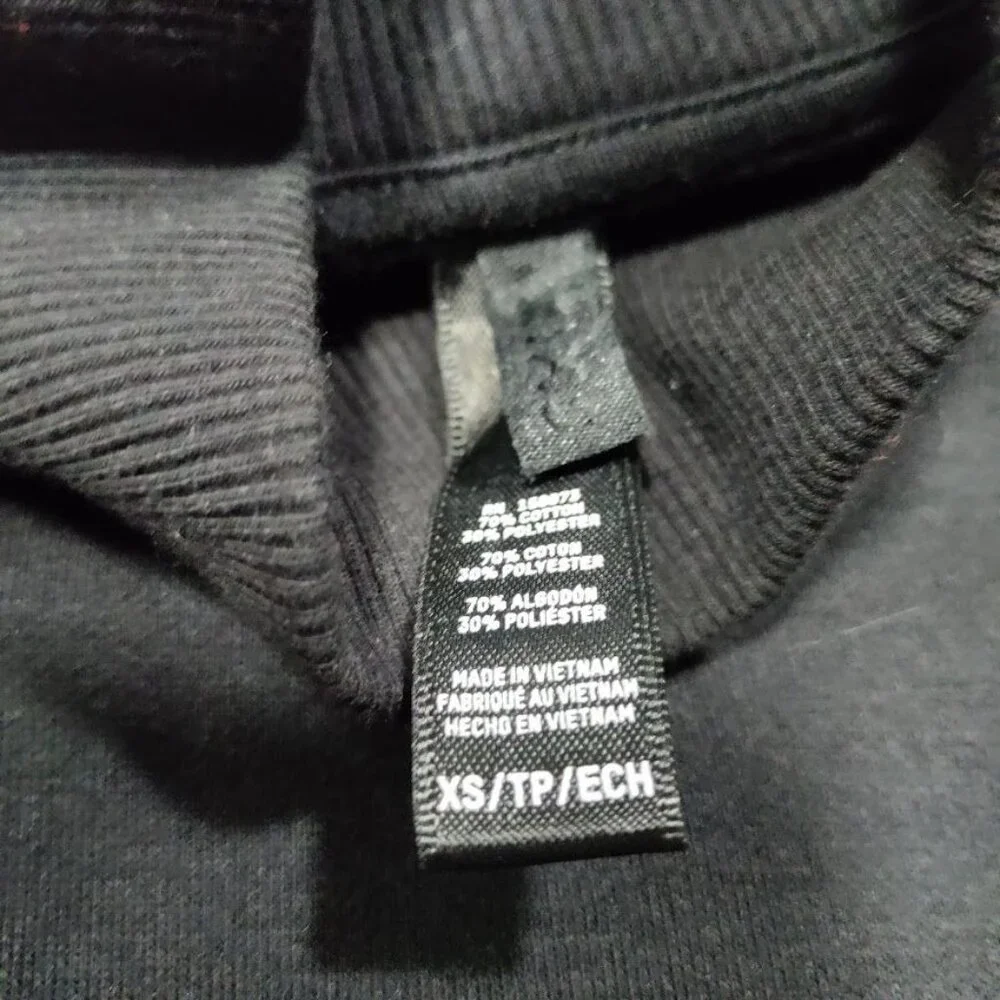 Skims Oversized Womens XS Long Sleeve Mockneck Pullover Sweatshirt Onyx Black - Picture 7 of 10